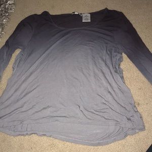 Ombre long sleeve open slit tee